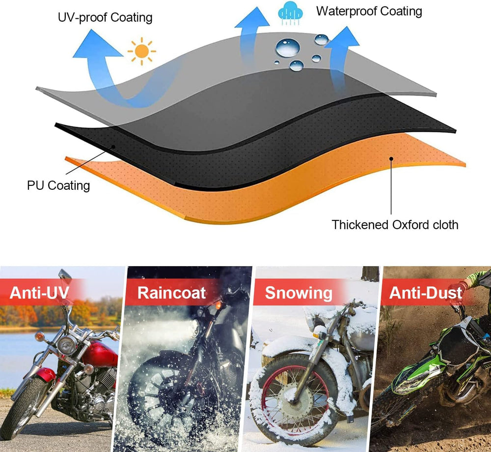 Comnova Motorcycle Cover 91 Inch - 600D Outdoor Moped Cover with Lock Hole Un...