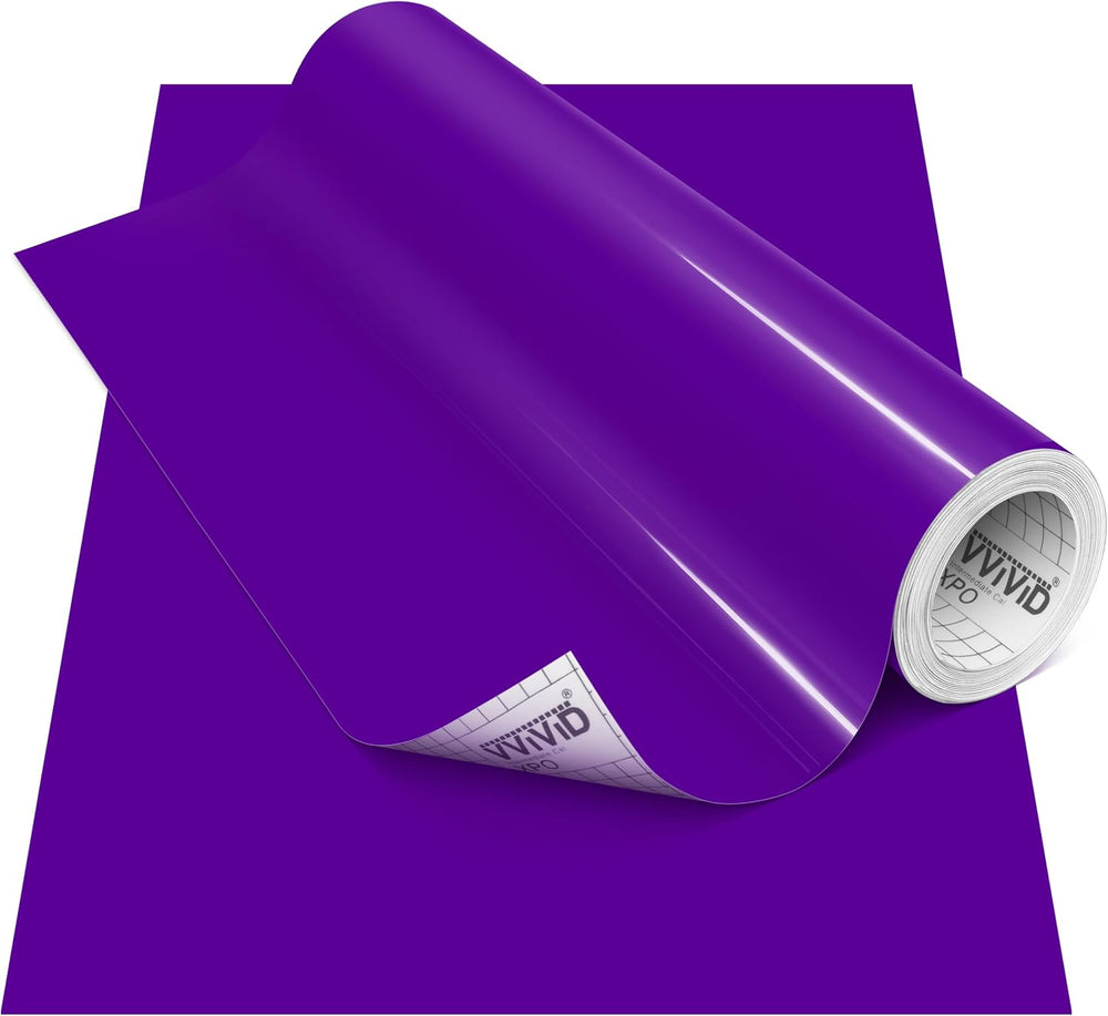 VViViD Purple Gloss DECO65 Permanent Adhesive Craft Vinyl for Cricut, Silhoue...