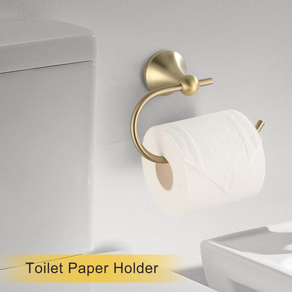 4 Piece Gold Bathroom Hardware Set - Brushed Gold Bathroom Accessories, 23.6 ...