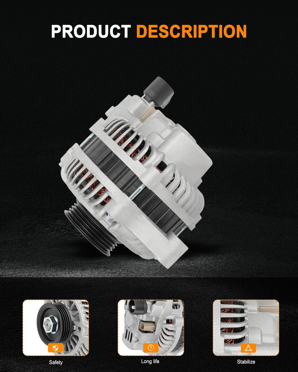 11230 New Alternator Fit for 2006-2010 for Chrysler PT Cruiser 2.4L
