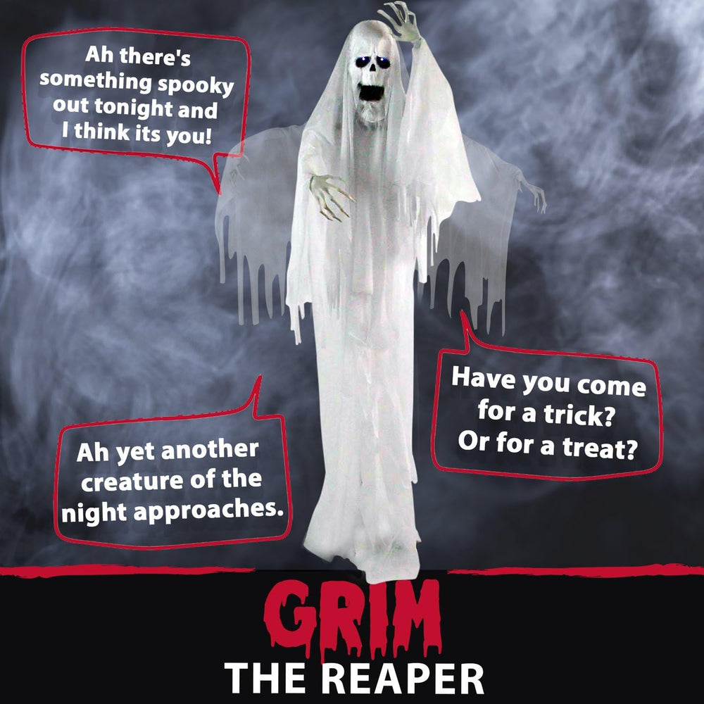 Haunted Hill Farm 6.0-Ft. Life-Size Talking Ghost Halloween Animatronic