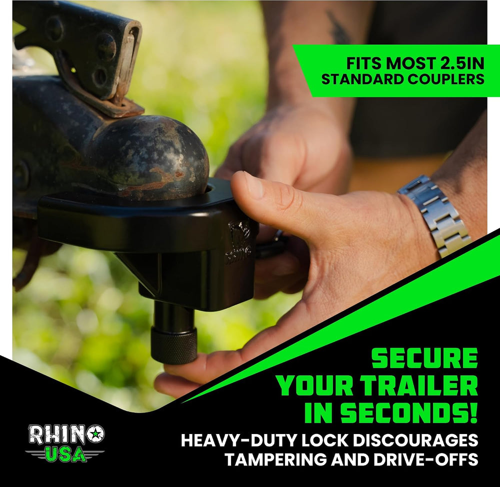 Rhino USA Trailer Coupler Lock Kit (2-5/16in Trailers) - Anti-Theft Steel