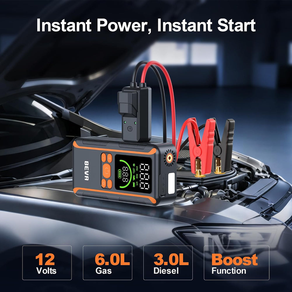 BEVA CAP11A Jump Starter with Air Compressor, 150PSI Tire Inflator