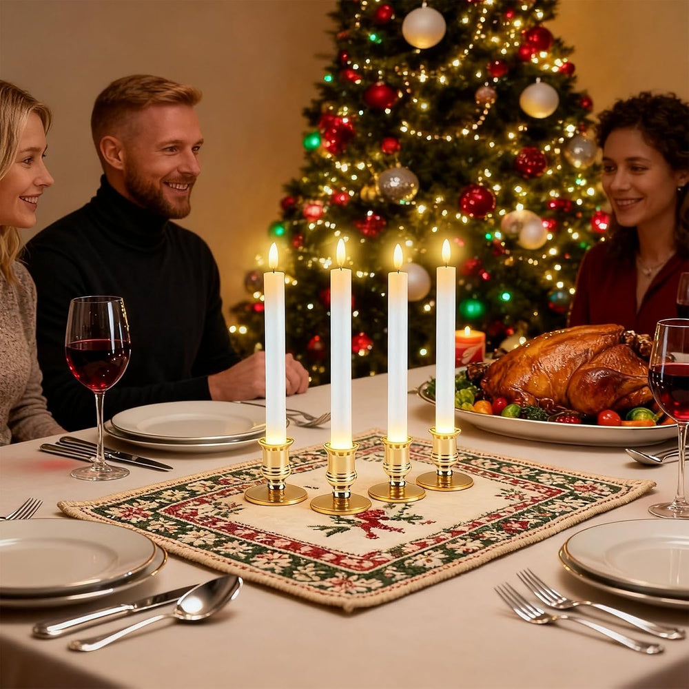 Christmas Window Candles, 6 Pcs Battery Operated Flameless Taper Candles with...