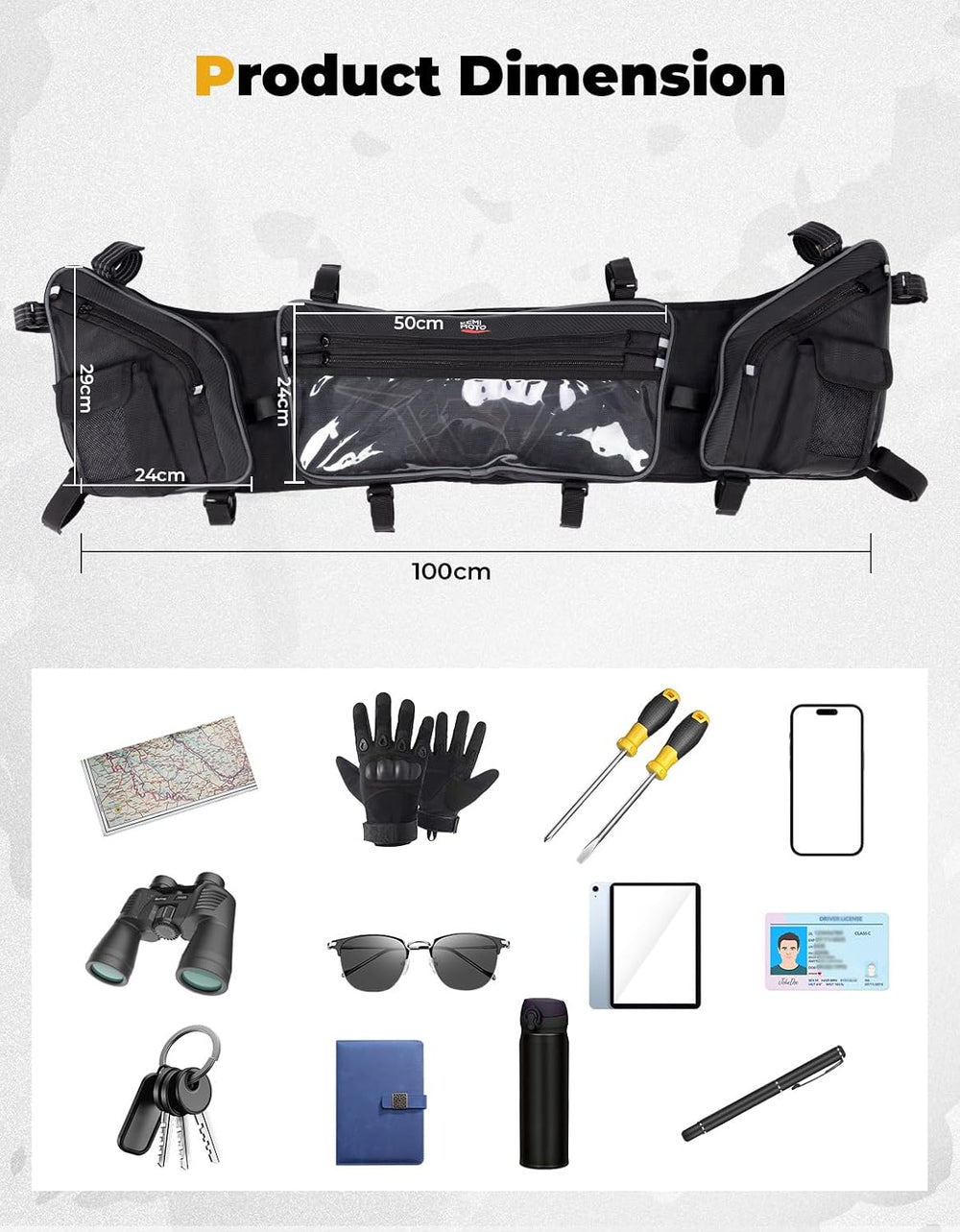 KEMIMOTO UTV Roof Bag Compatible with 2024-2026 Polaris RZR XP1000/XP4 1000 |...
