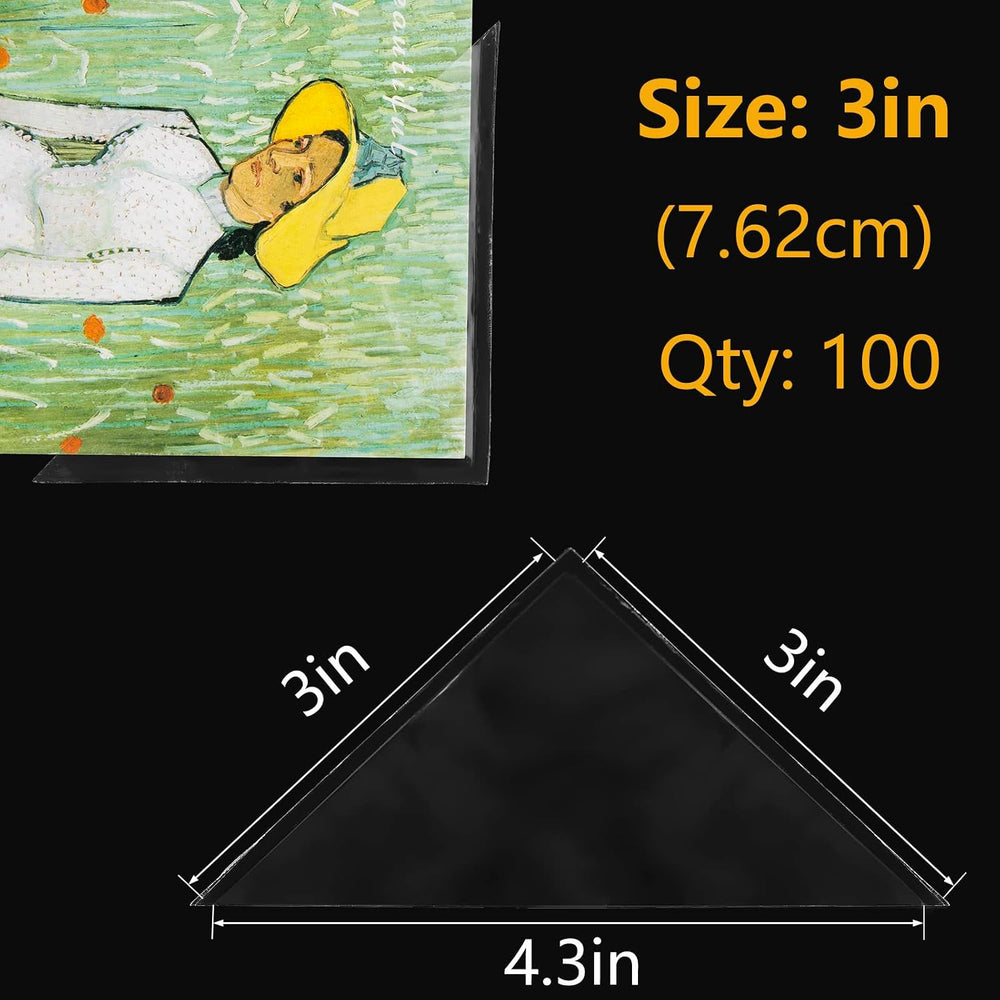 Lineco Self-Adhesive Polypropylene Mounting Corners, 3 Inch, 100 PCS