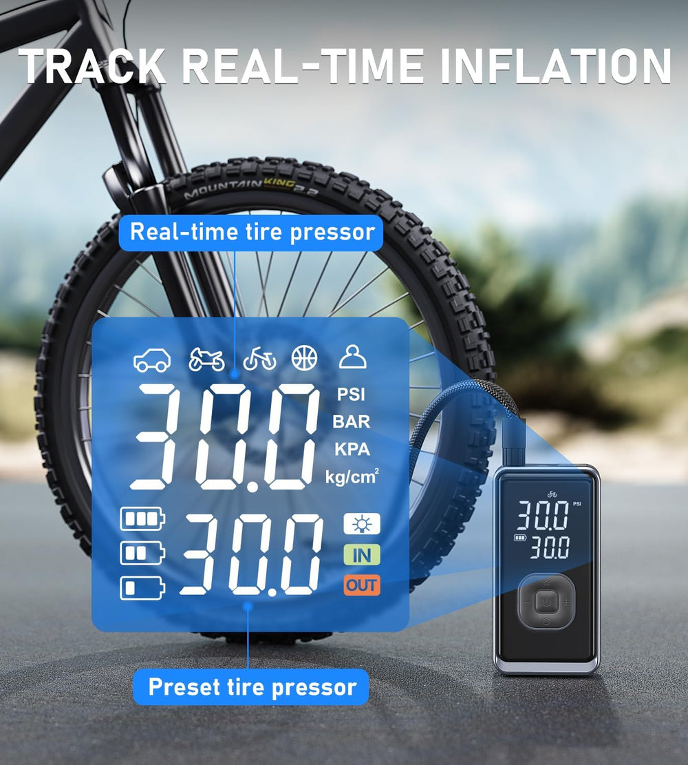 Tire Inflator Portable Air Compressor, 150PSI Cordless Pump for Car Tires