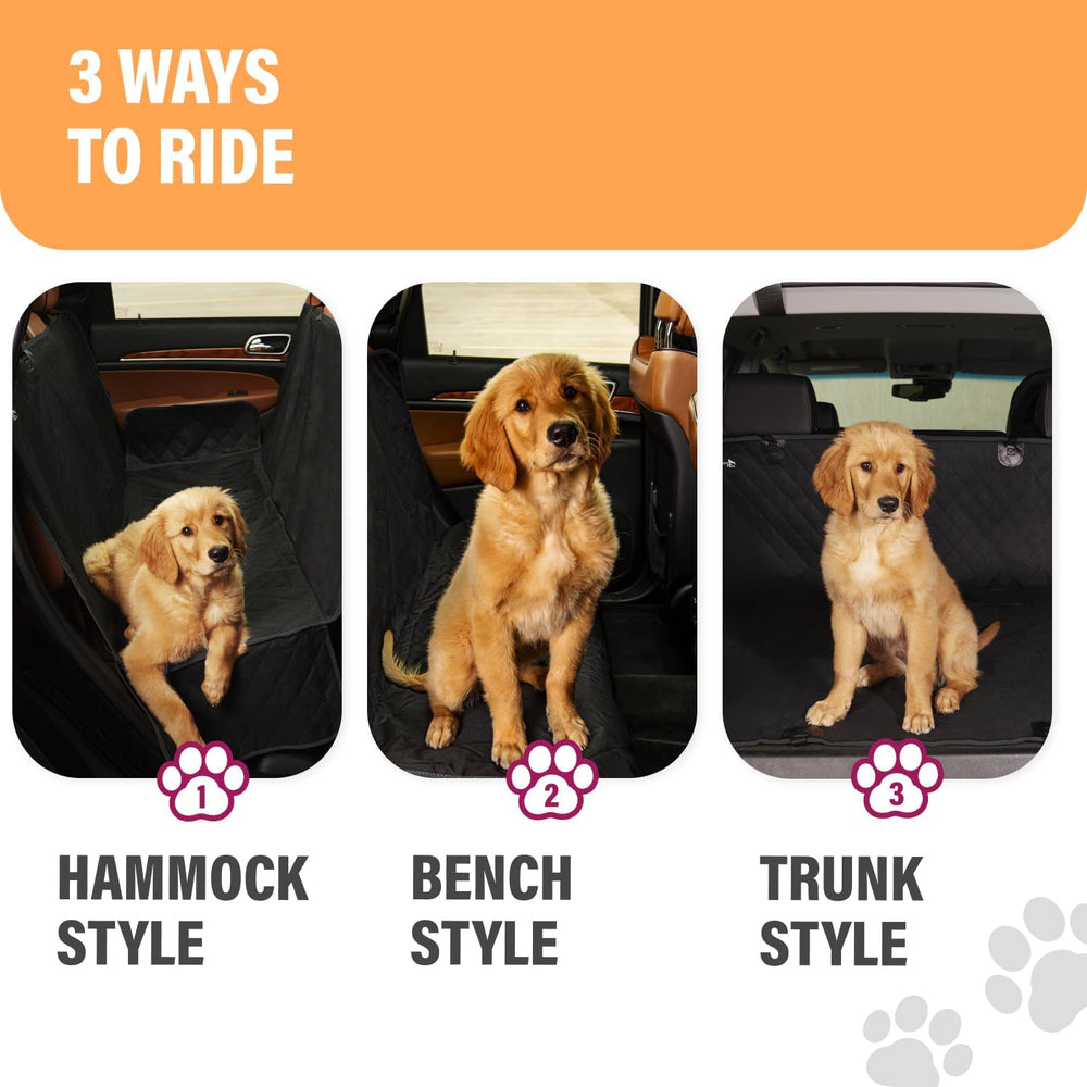 Black XL Dog Car Hammock Back Seat Cover, Waterproof Backseat Cover Protector...