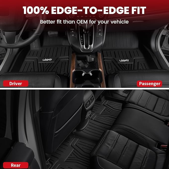 LASFIT Floor Mats & Trunk Mat for Honda CR-V 2017-2022, All Weather Prote...