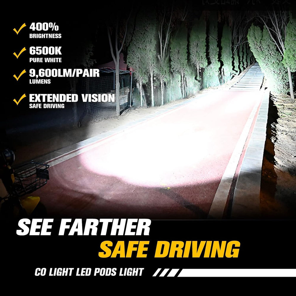 CO LIGHT LED Pod Spot Lights 2PCS 4 inch 96W LED Fog Lights for Truck Offroad...