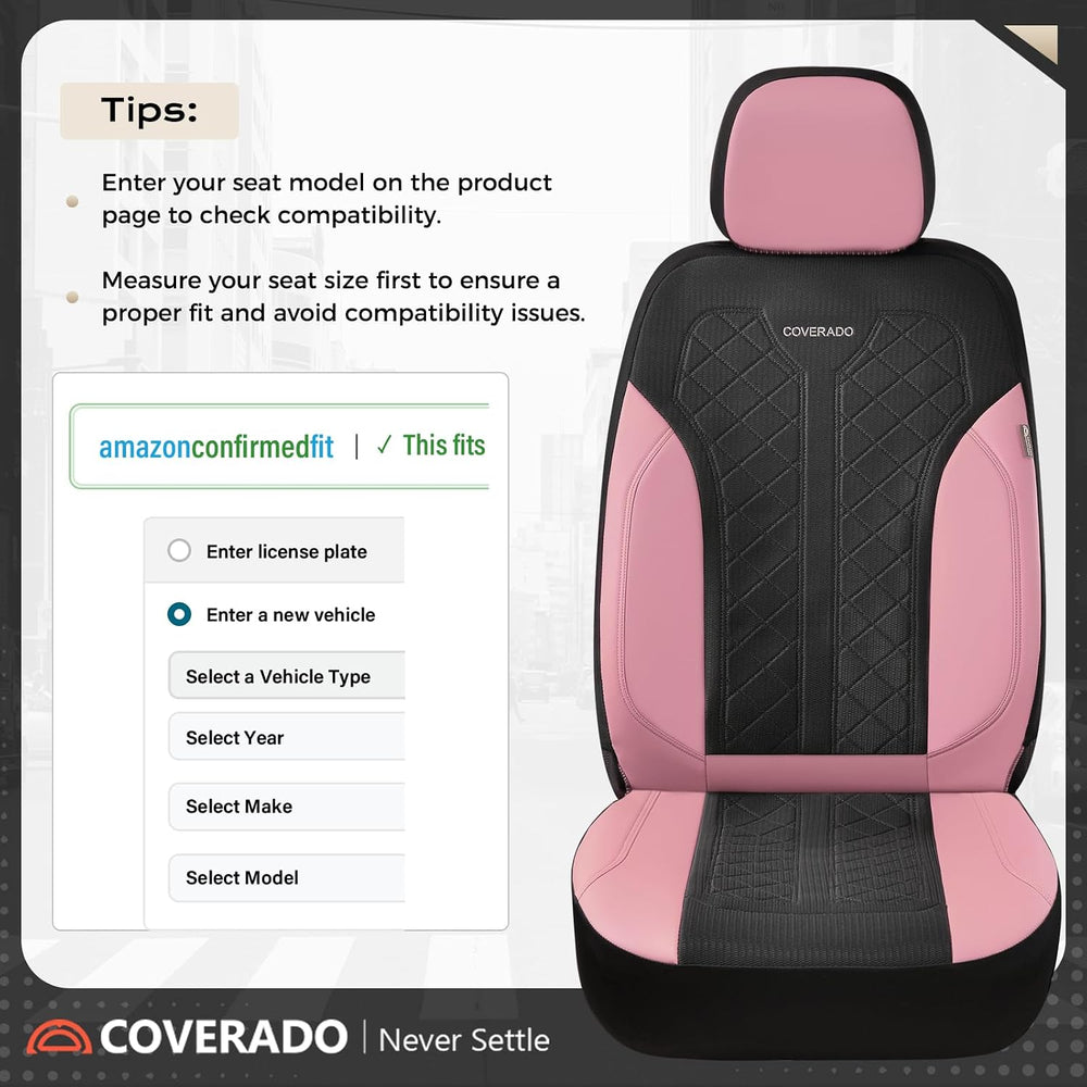 Coverado Automotive Seat Covers Full Set, Luxury Car Seat Covers, Leather Sea...