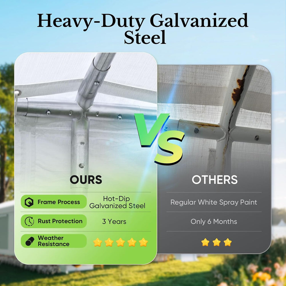 Quictent 10x30 Heavy Duty Party Tent Outdoor Canopy with Church Windows