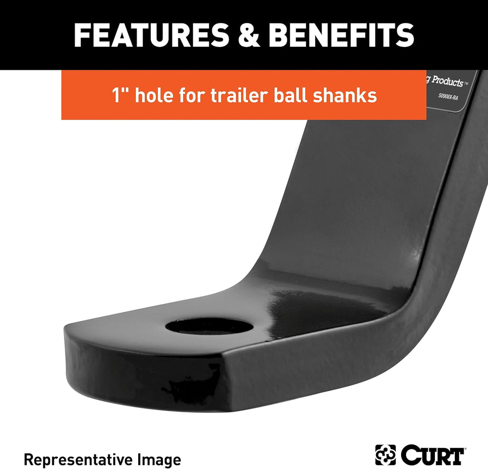 CURT Manufacturing 45032 Class III 2" Ball Mount, Packaged with Pin and ...