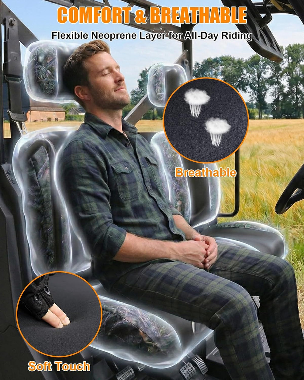 MDPROMCP Ranger XP 1000 Seat Covers, Split Back UTV Seat Covers Compatible wi...