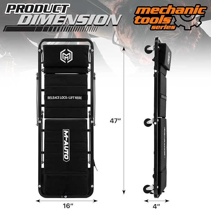 M-AUTO Heavy-Duty Convertible Mechanic Creeper, Z-Creeper 2-in-1 Creeper and