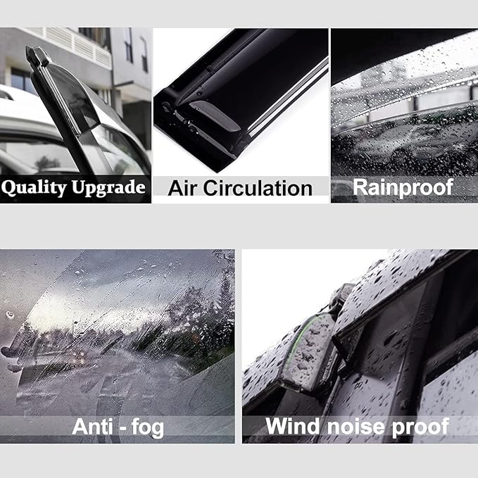 94113 Side Window Wind Vent Deflector, Dark Smoke Window Visors fit