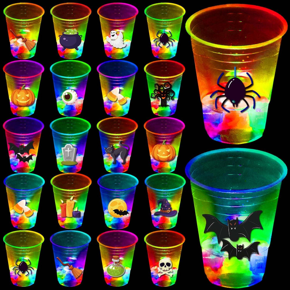 mishunyus 40 Pcs Glow in The Dark Halloween Party Cups