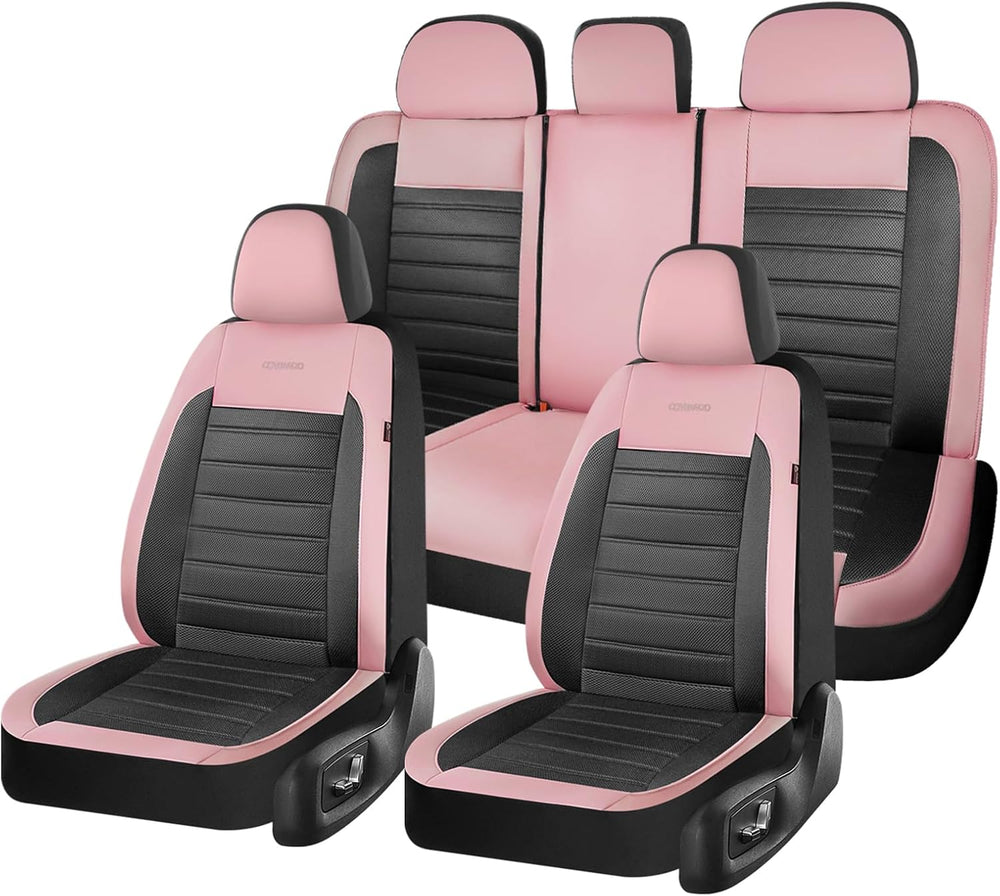Coverado Car Seat Covers Full Set, Luxury Leather Car Seat Covers, Automotive...