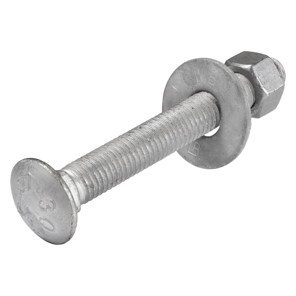 1/2" x 4" (25 Pack) Galvanized Carriage Bolt Kit Grade 307A Include...