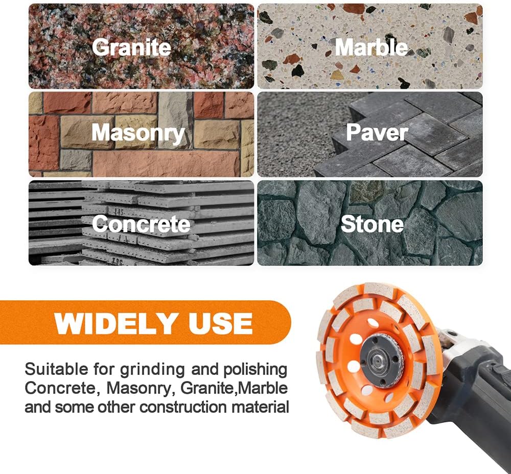 Concrete Diamond Grinding Cup Wheel,BRSCHNITT 7 inch Angle Grinder Diamond Do...