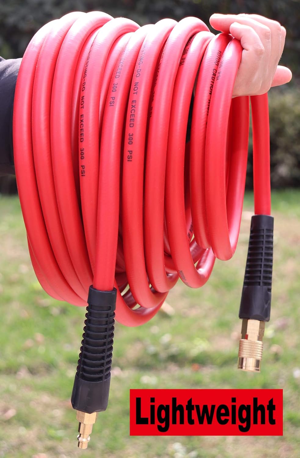 YOTOO Hybrid Air Hose 3/8-Inch by 50-Feet 300 PSI Heavy Duty, Lightweight, Ki...