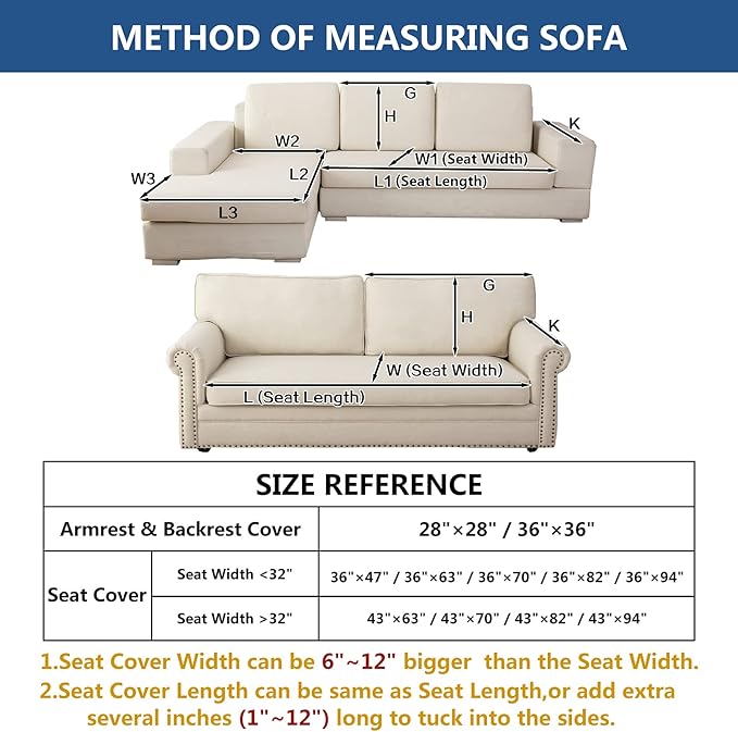 Eismodra Couch Cover, Sectional Couch Covers, Sofa Covers