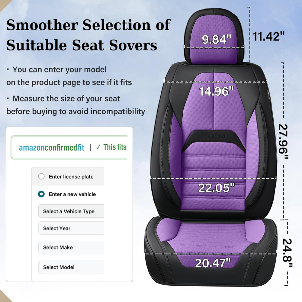 Coverado Car Seat Covers Full Set, Seat Covers for Cars, Automotive Seat Cove...