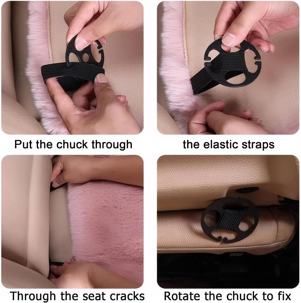 ele ELEOPTION Fluffy Fuzzy Car Seat Cover Soft Cozy Fur Universal Seat Cushio...