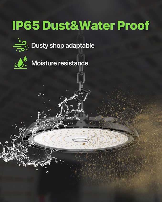 200W UFO LED High Bay Light 6-Pack 150LM/W 30, 000LM Output Led Shop Lights