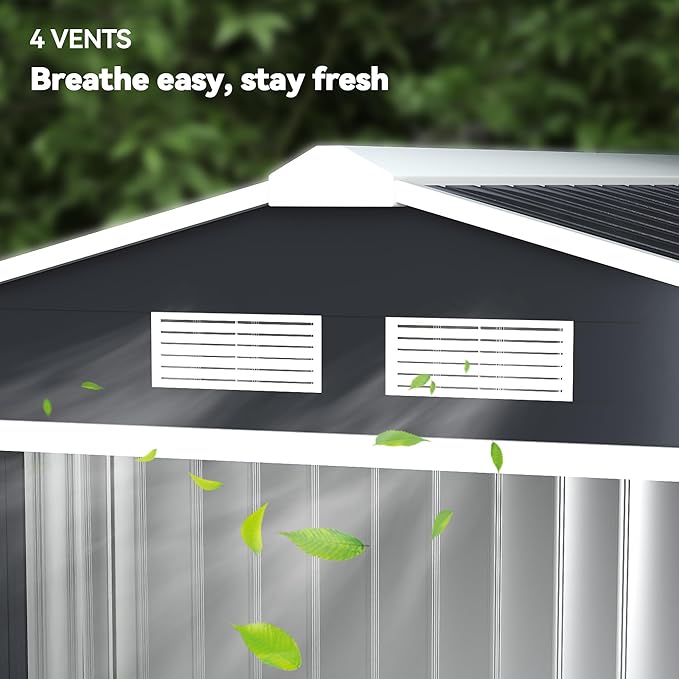Outsunny 7' x 4' Outdoor Storage Shed, Garden Tool Metal Shed