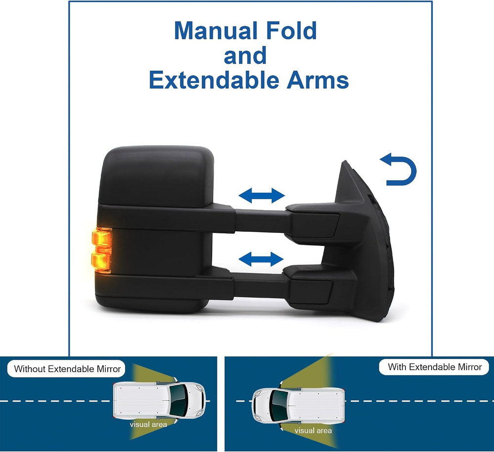 Driver Left Side Towing Mirror fit for 2008-2016 Ford F250 F350 F450 F550 | S...