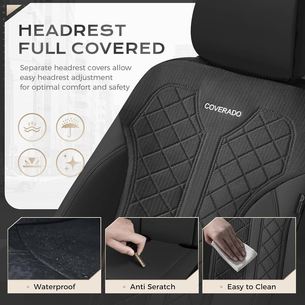 Coverado Car Seat Covers 5 Seats, Seat Covers Full Set, Mesh Breathable Seat ...