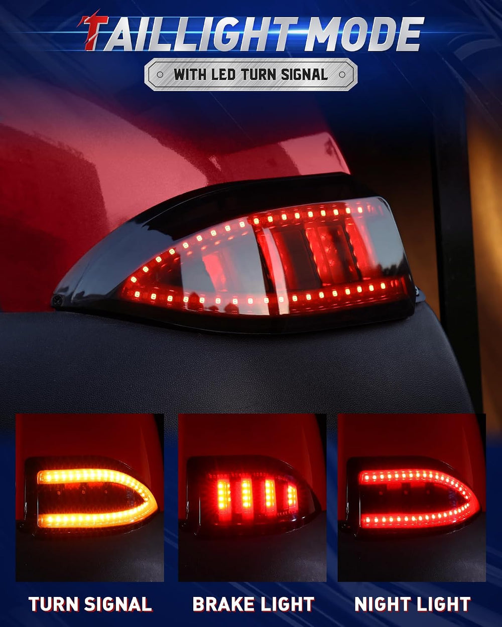 NOKINS Golf Cart Deluxe LED Headlight and Taillight kit for Club Car Tempo