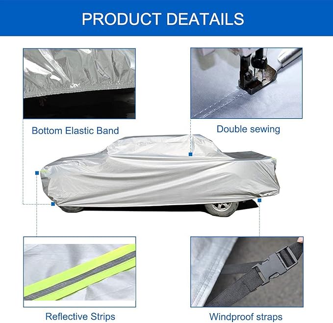 KouKou Truck Cover Waterproof All Weather, 6 Layers Full Pickup Cover,