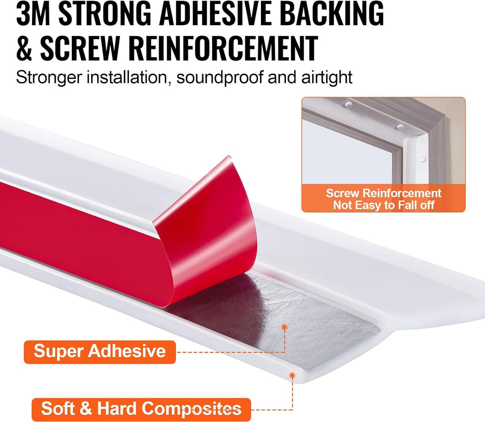 VEVOR Garage Door Seal Top and Sides Seal Strip, 34 FT Universal Weather Stri...