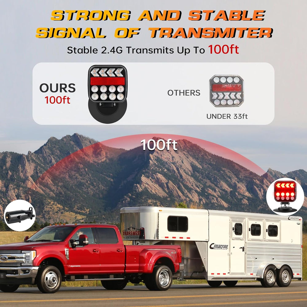 Wireless Trailer Lights, Adjustable Magnetic LED Trailer Lights with Reflecto...