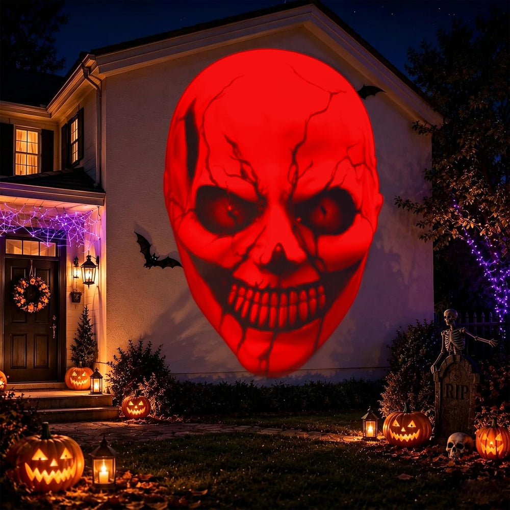 12 in 1 Halloween Projector Lights Outdoor, 3D Dynamic Ghost/Skeleton/Bat/Sca...