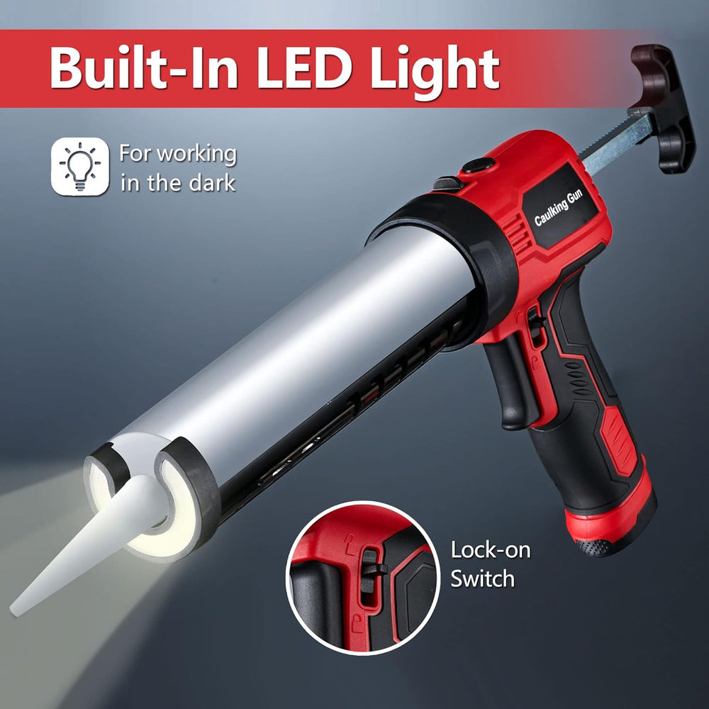 Caulk Gun, Non-Drip Electric Caulking Gun with 300 KG Thrust, Cordless Silico...