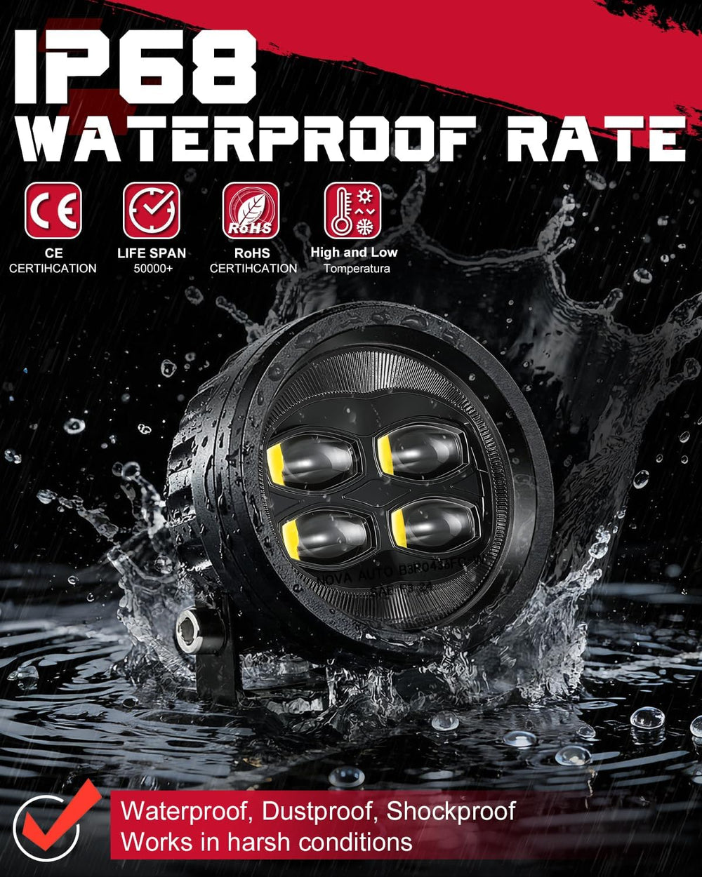 SAE LED Fog Lights, OFFROADTOWN 2pcs 3.5" Round DOT Approved Fog Lights ...