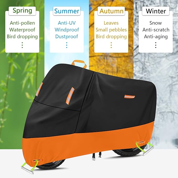 Harley Motorcycle Cover Waterproof Outdoor 300D Oxford Heavy Duty Oxford All