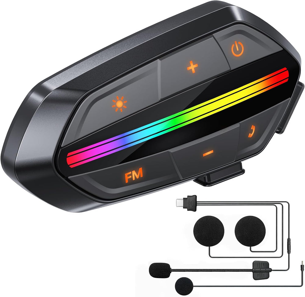 Motorcycle Bluetooth Headset V5.3, Noise Cancelling Helmet Speakers with High...