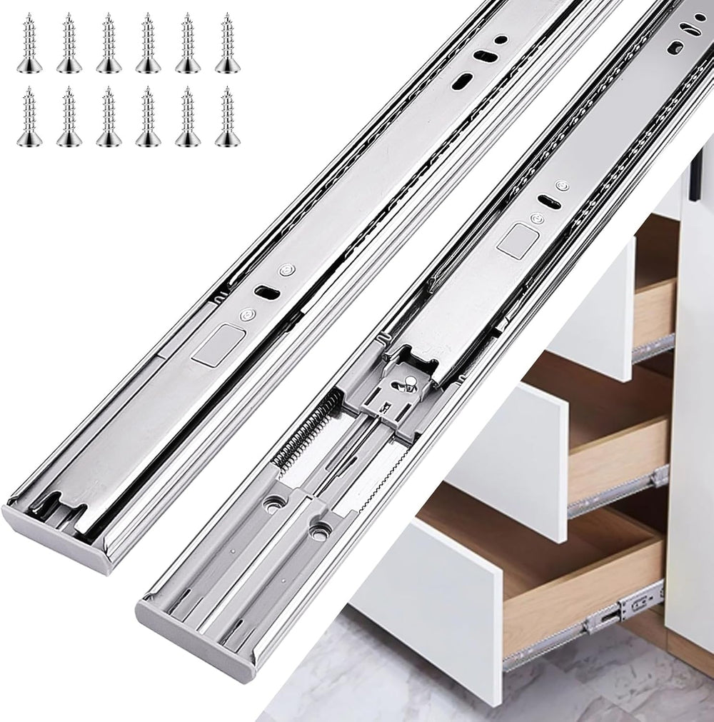 16 inch Drawer Slides 6 Pairs (12pcs) Soft Self Close 3 fold Full Extension B...