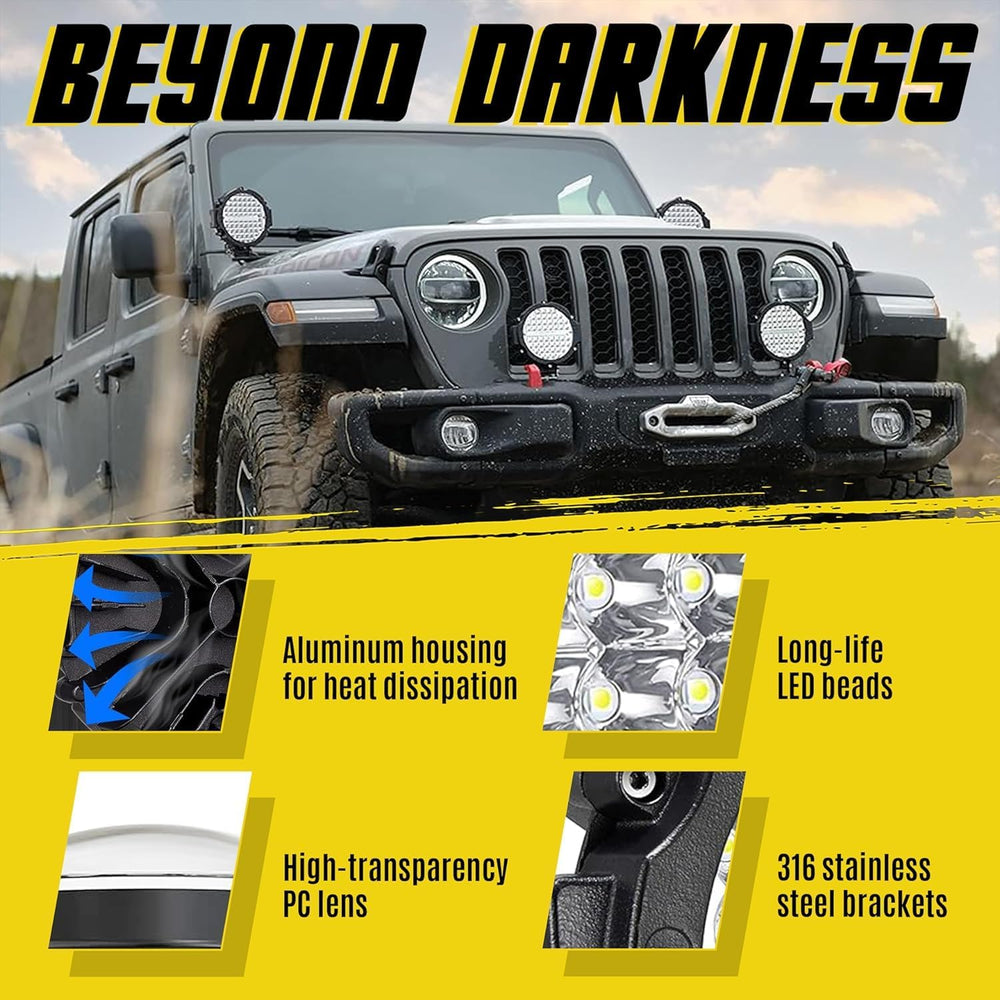 7 Inch Round LED Off Road Lights, 210W 10000lm LED Work Lights for Truck Jeep...