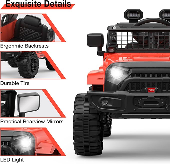 12V Kids Electric Ride On Truck Car w/Parent Remote Control, Spring Suspension