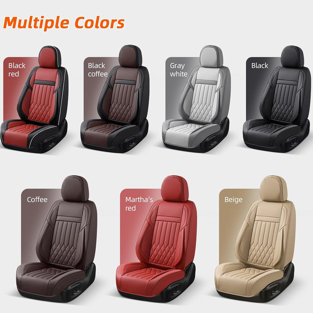 5-Seater Waterproof and Breathable Nappa Leather Car Seat Covers Full Set, Fi...