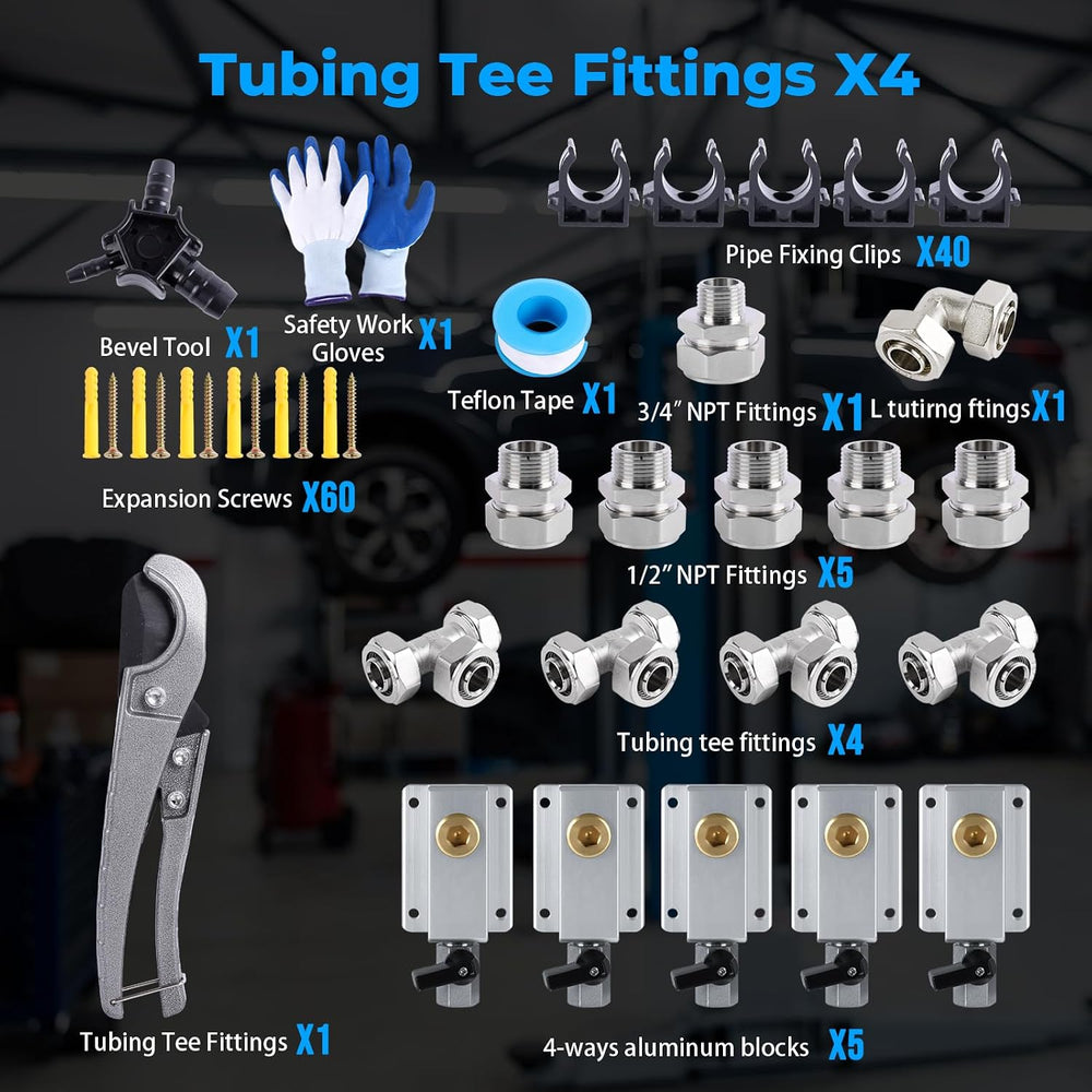 Shop Air Line Kit 3/4"×100&200&300ft HDPE-Aluminum Tubing