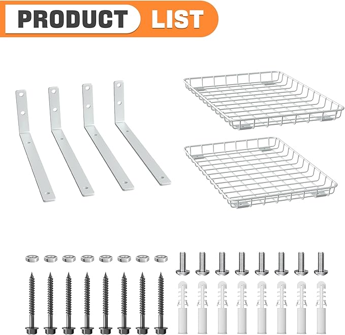 TORACK 2-Pack 12x18 Inch Wall-Mounted Shelves, Garage Wall Shelf