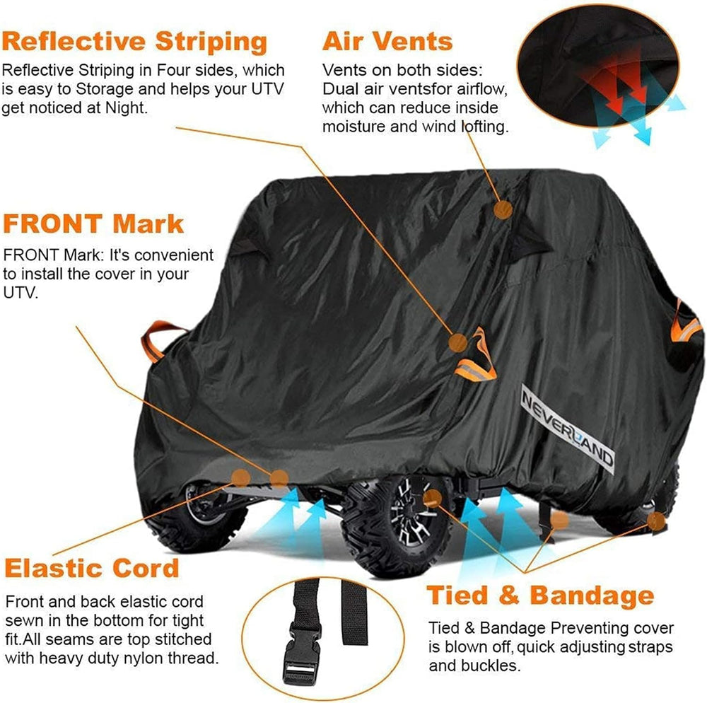 NEVERLAND UTV Cover 2-3 Seater - Heavy Duty Side by Side Cover Waterproof Out...