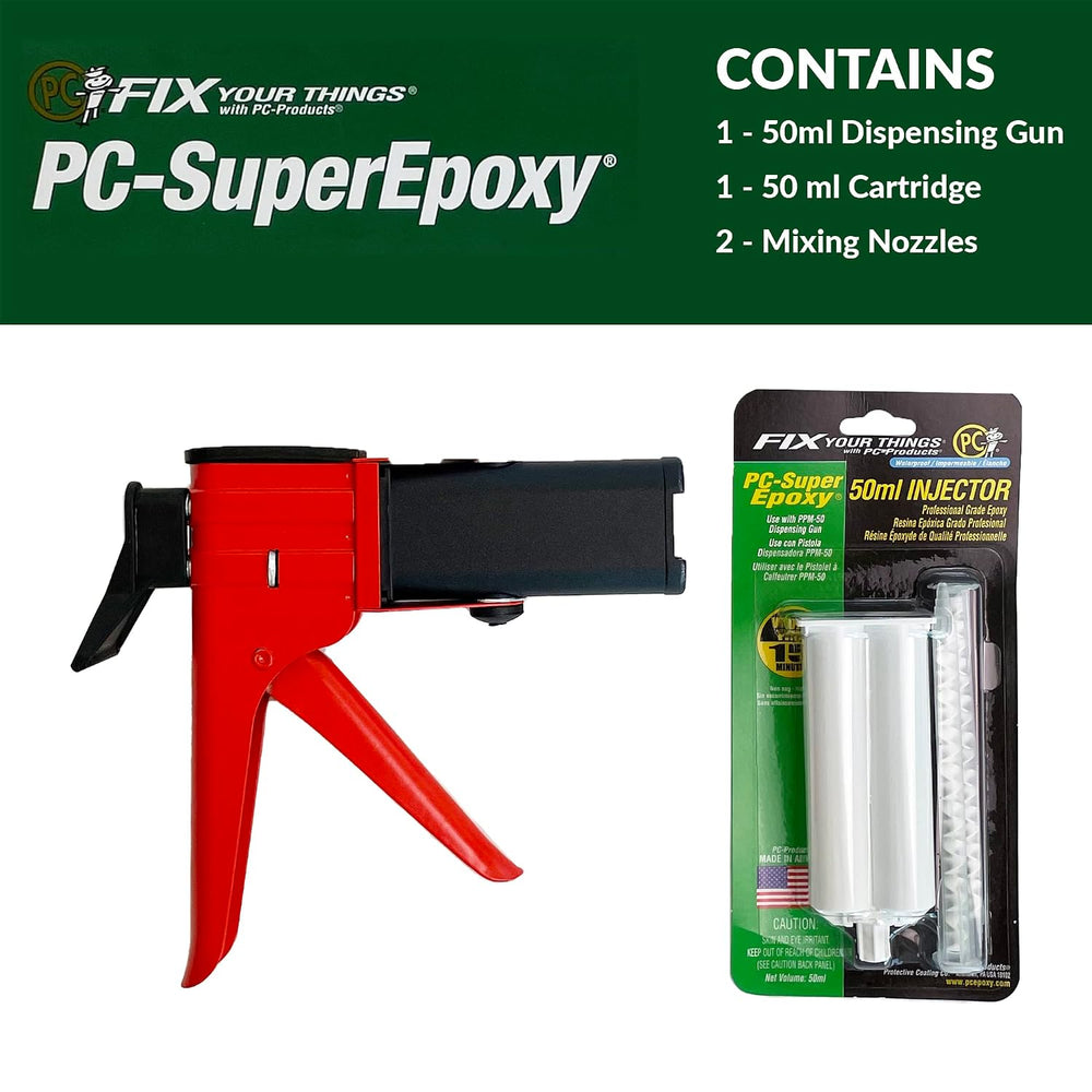 PC Products PC-Super Epoxy Adhesive Paste Kit, Two-Part with 50ml Cartridge a...