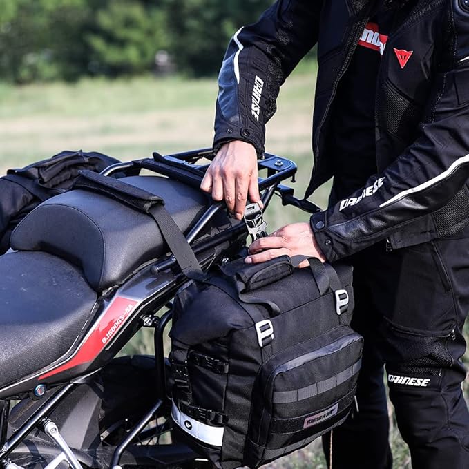 Rhinowalk Motorcycle Saddle Bag Waterproof Motor Pannier Bag Luggage Pack Quick